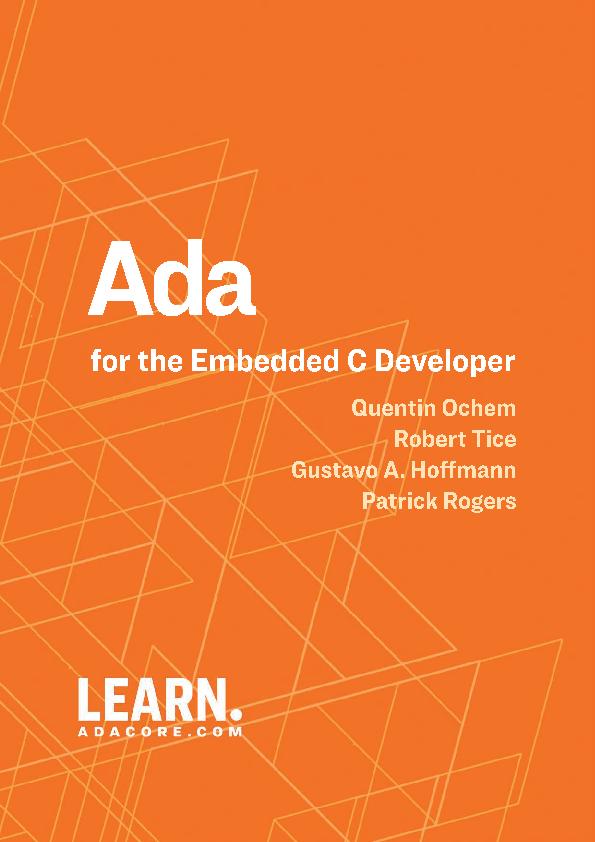 Ada for the Embedded C Developer (e-book)